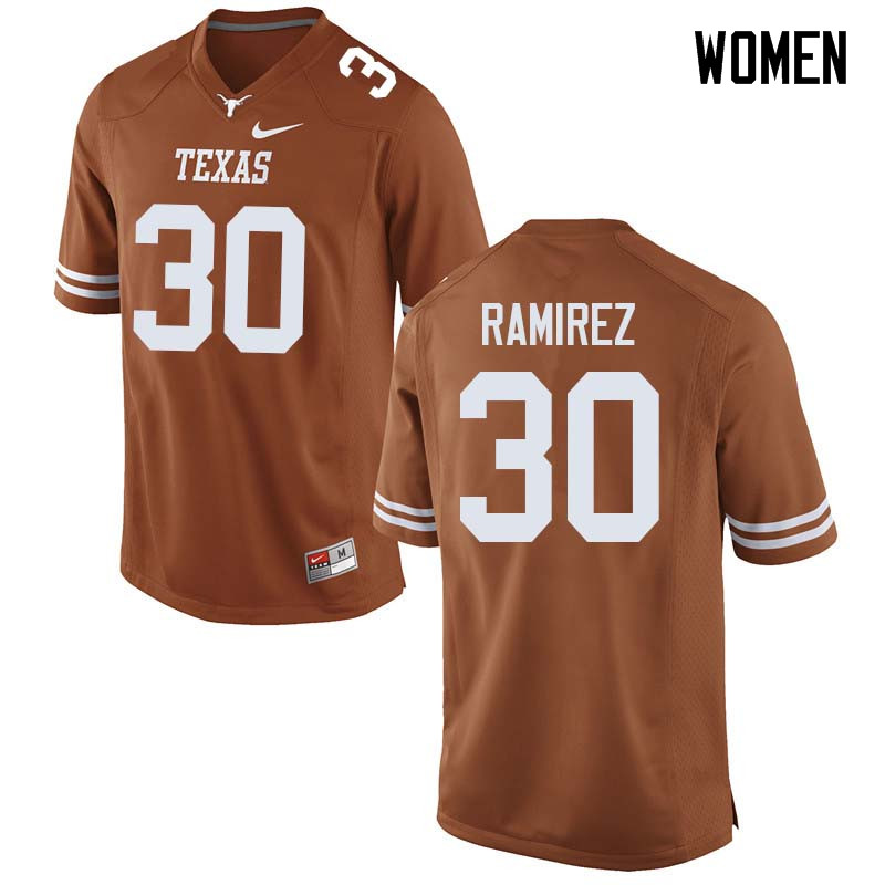 Women #30 Mason Ramirez Texas Longhorns College Football Jerseys Sale-Orange